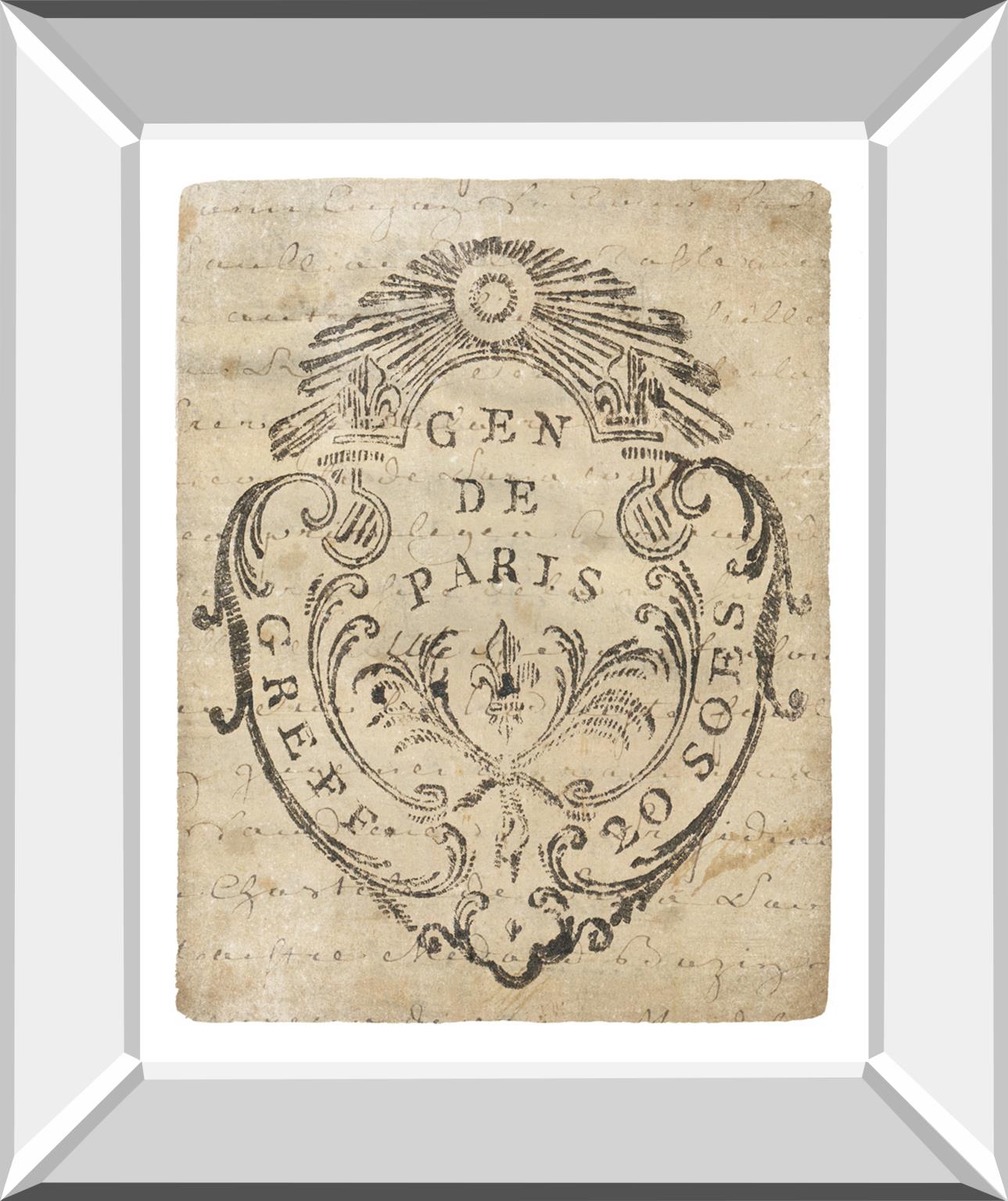 Letter Crest Iia Vintage V2 By Wild Apple Portfolio 22X26 Mirror Frame Print