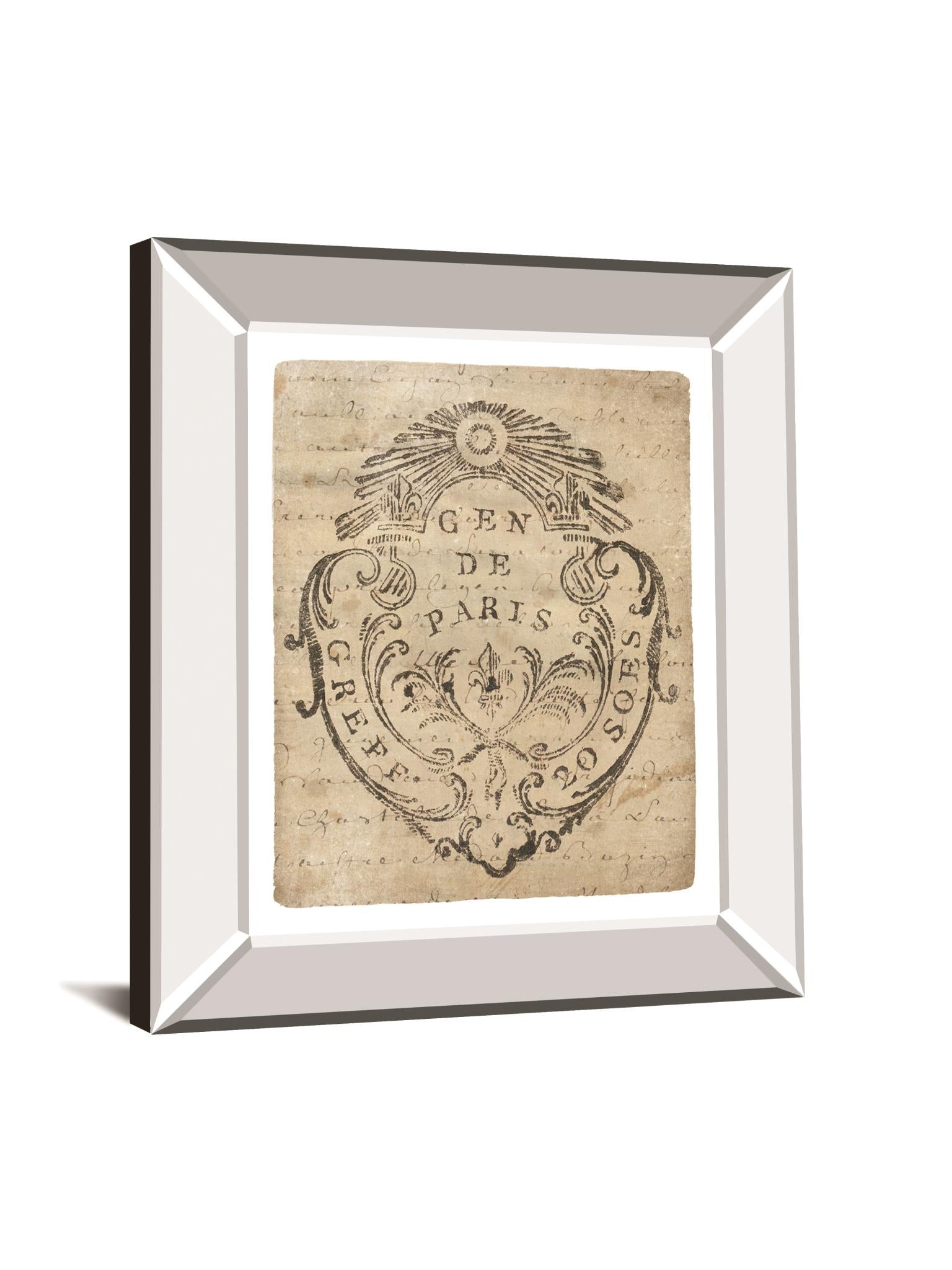 Letter Crest Iia Vintage V2 By Wild Apple Portfolio 22X26 Mirror Frame Print