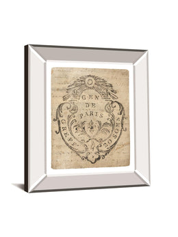 Letter Crest Iia Vintage V2 By Wild Apple Portfolio 22X26 Mirror Frame Print