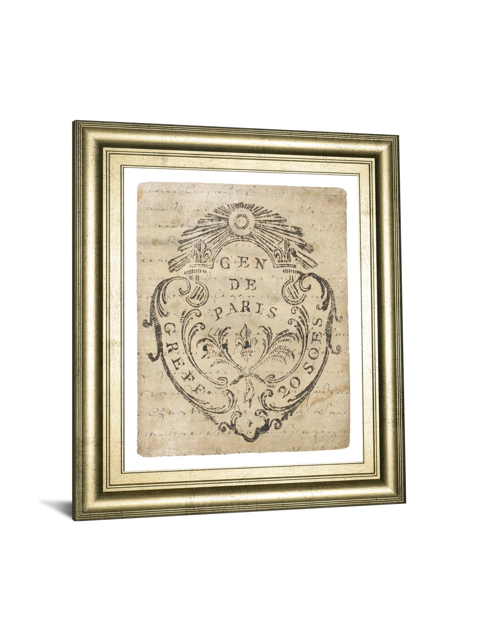 Letter Crest Iia Vintage V2 By Wild Apple Portfolio 22X26 Framed Print