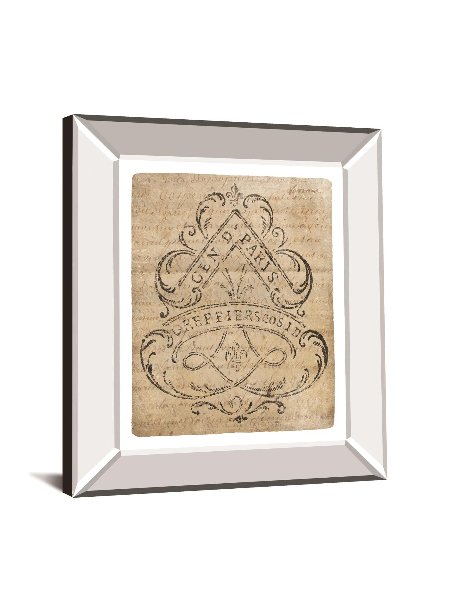 Letter Crest I Vintage V2 By Wild Apple Portfolio 22X26 Mirror Frame Print