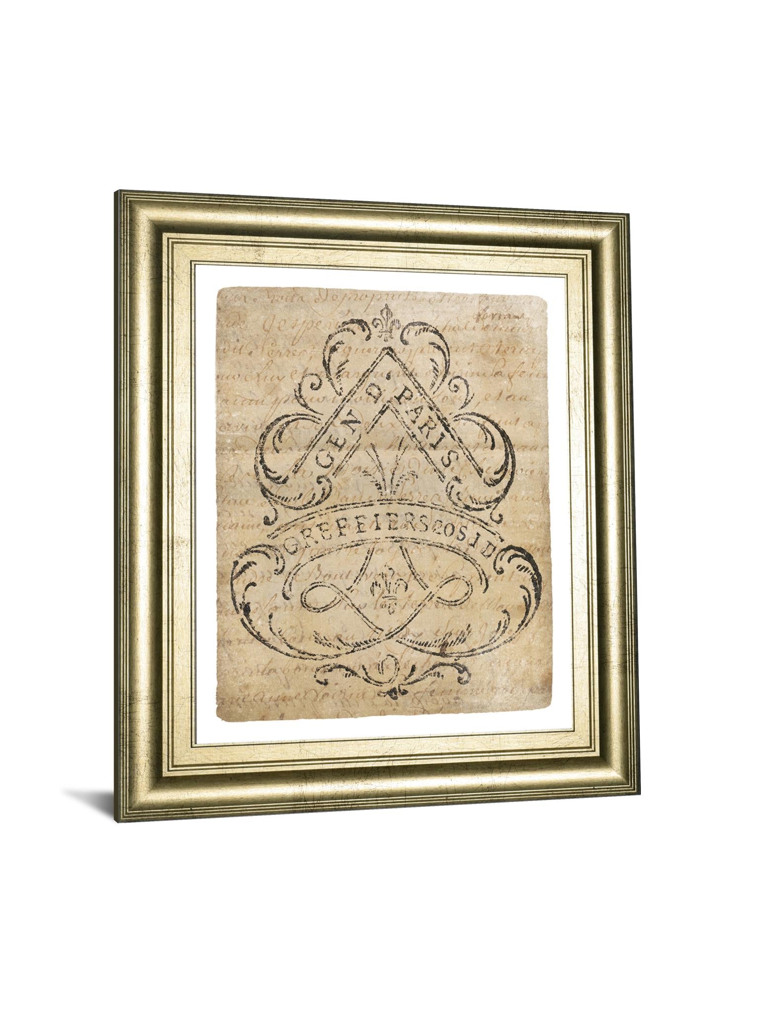 Letter Crest I Vintage V2 By Wild Apple Portfolio 22X26 Framed Print
