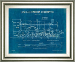 Locomotive Blueprint I By Wild Apple Portfolio 22X26 Framed Print