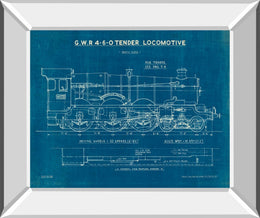 Locomotive Blueprint I By Wild Apple Portfolio 22X26 Mirror Frame Print