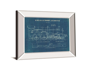 Locomotive Blueprint I By Wild Apple Portfolio 22X26 Mirror Frame Print