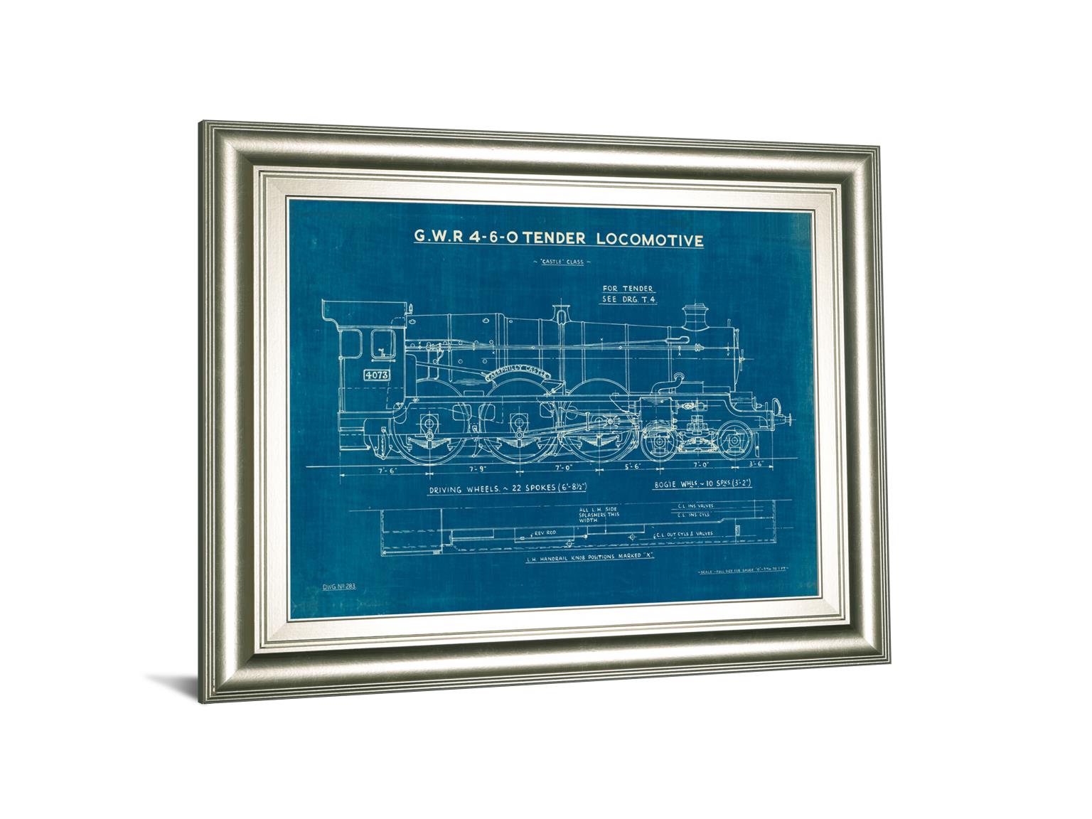 Locomotive Blueprint I By Wild Apple Portfolio 22X26 Framed Print