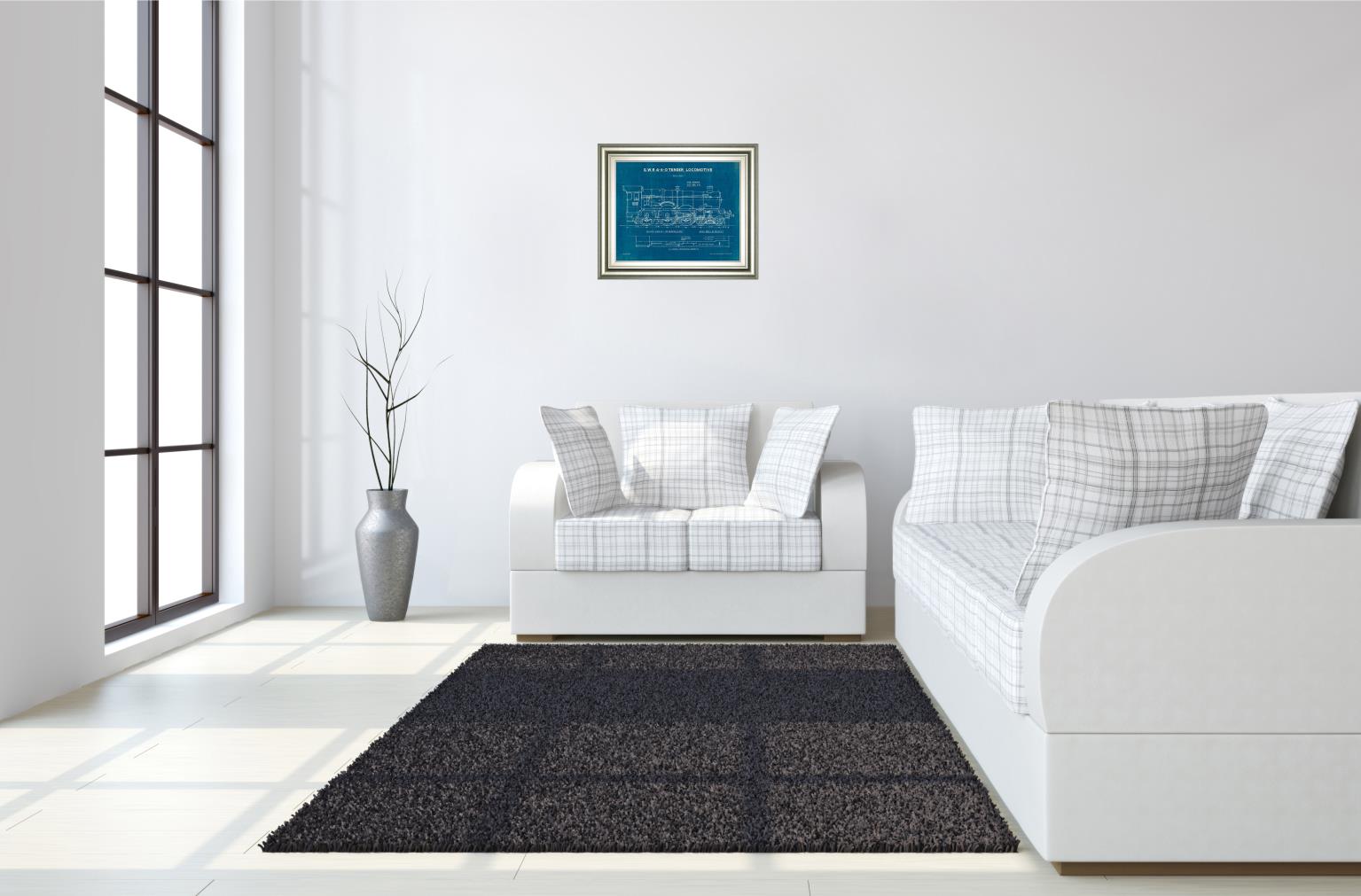 Locomotive Blueprint I By Wild Apple Portfolio 22X26 Framed Print