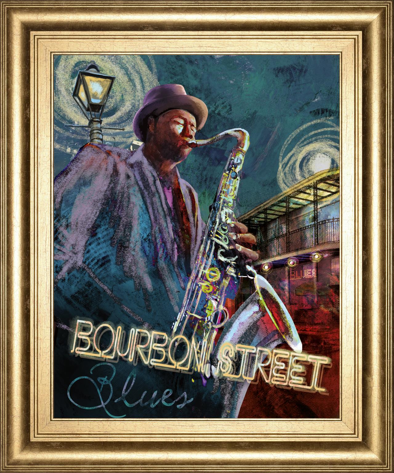 Bourbon Street Blues By Conrad Knutsen 22X26 Framed Print