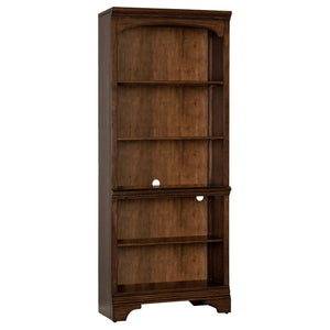 Hartshill 78-inch 3-shelf Cabinet Bookcase Burnished Oak