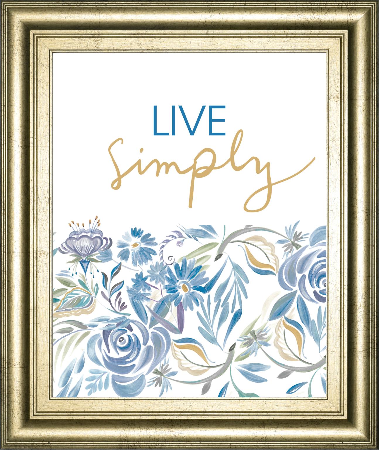 Live Simply Floral By Anidel Sol 22X26 Framed Print