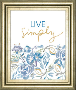 Live Simply Floral By Anidel Sol 22X26 Framed Print