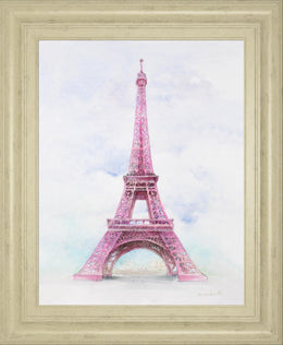 Pink Eiffel Tower By Lanieloreth 22X26 Framed Print