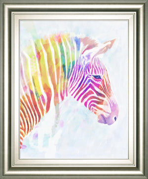 Fluorescent Zebra Ii By Victoria Borges 22X26 Framed Print
