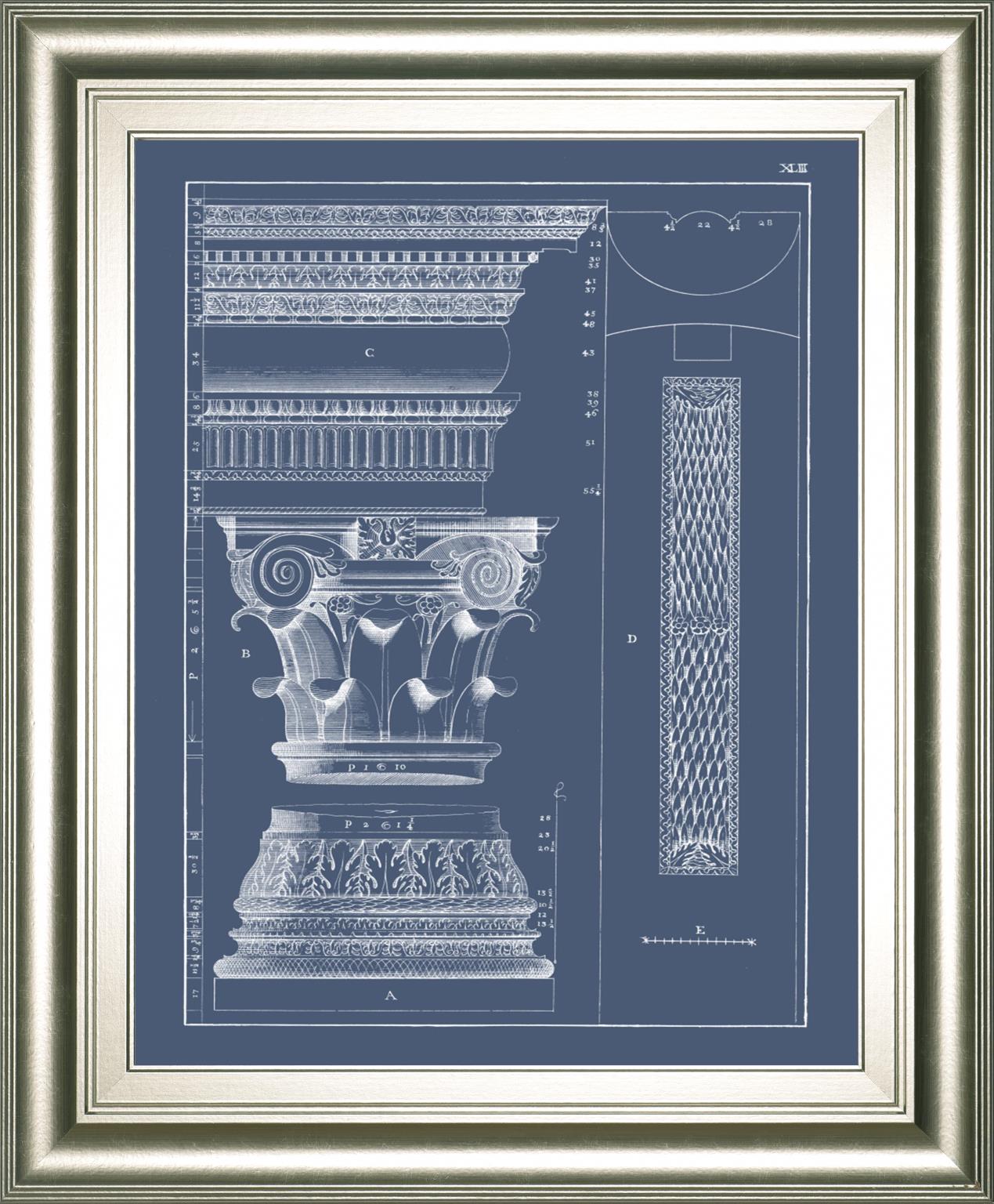 Column & Cornice Blueprint I By Vision Studio 22X26 Framed Print