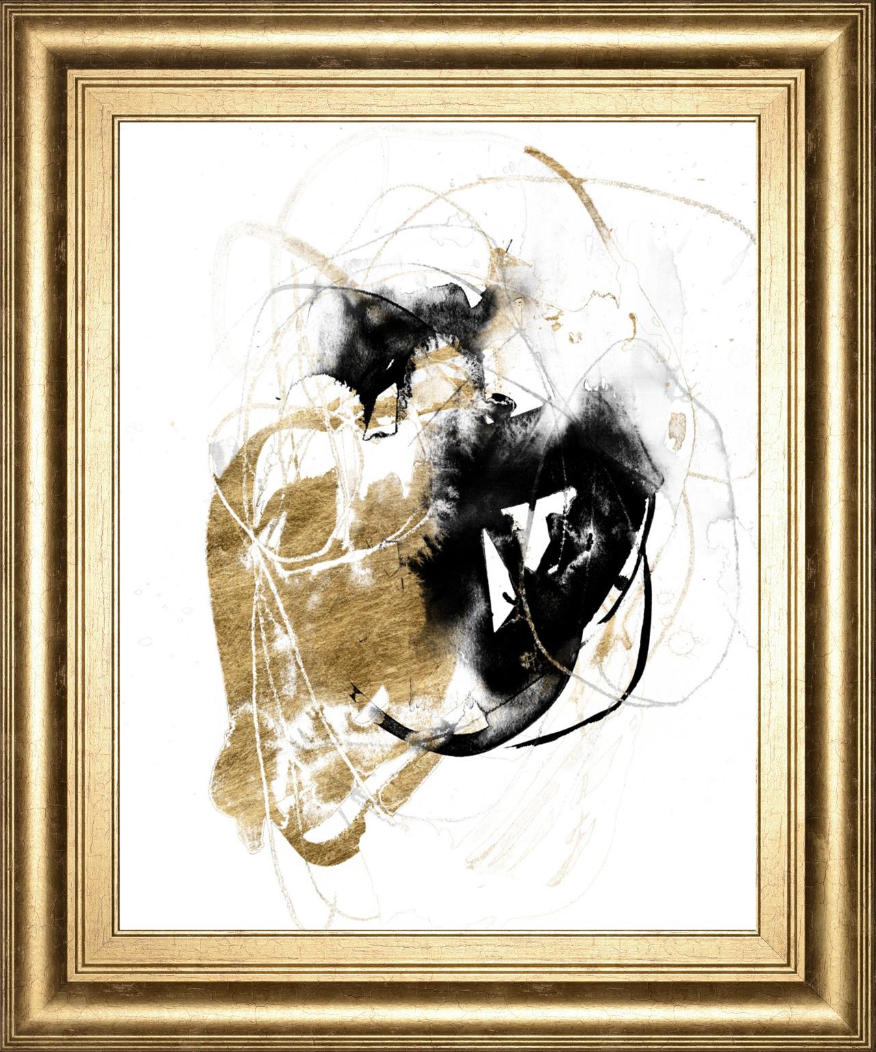 Black & Gold Splash Iii By Jennifer Goldberger 22X26 Framed Print