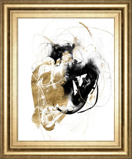 Black & Gold Splash Iii By Jennifer Goldberger 22X26 Framed Print