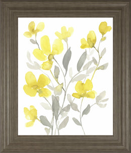 Yellow & Grey Garden I By Jennifer Goldberger 22X26 Framed Print