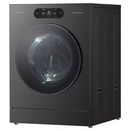 LG - SIGNATURE 5.8 Cu. Ft. High Efficiency Ventless Smart Front Load Washer Electric Dryer Combo with Steam and ezDispense - Brushed Black Steel