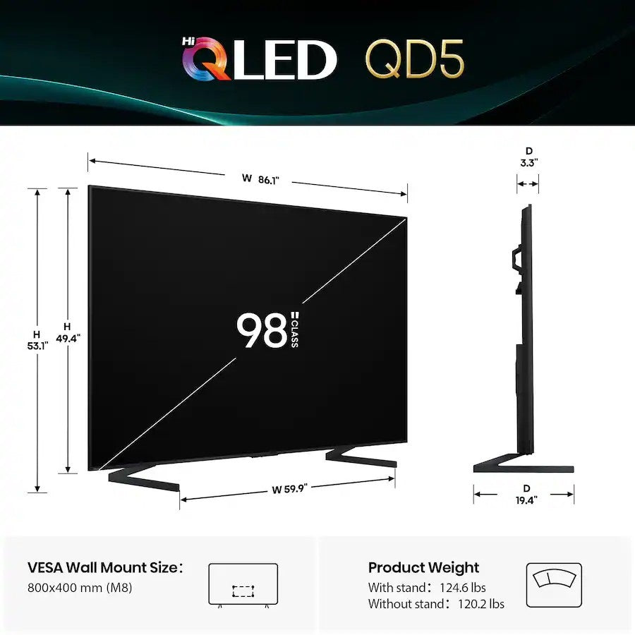 Hisense - 98" Class QD5 Series Hi-QLED 4K UHD Smart Google TV (2025)