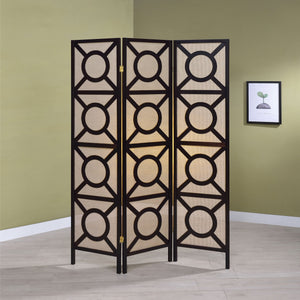 Vulcan 3 Panel Room Divider Folding Shoji Screen Cappuccino