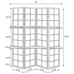 Iggy 4-Panel Room Divider Folding Shoji Screen Cappuccino