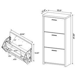 Vivian 3-drawer Engineered Wood Shoe Cabinet Black
