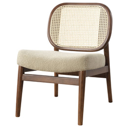 Rayo Rattan Cane Back Accent Chair with Padded Seat Black