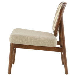 Rayo Rattan Cane Back Accent Chair with Padded Seat Black
