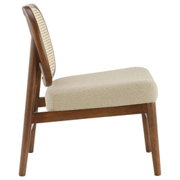 Rayo Rattan Cane Back Accent Chair with Padded Seat Black