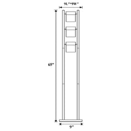 Munson 65-inch 3 Swivel Lights Metal Floor Lamp Silver