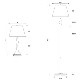 Griffin  Floor and Table Lamp Set Brushed Nickel
