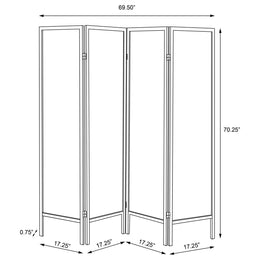 Haidera 4-Panel Room Divider Folding Screen Black Damask