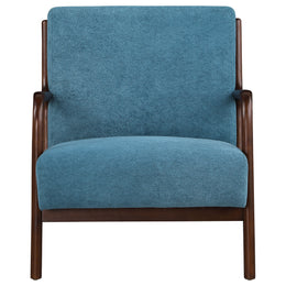 Foster Upholstered Wood Frame Accent Chair Honey