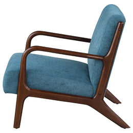 Foster Upholstered Wood Frame Accent Chair Honey