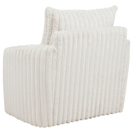 Sarco Corduroy Upholstered Swivel Accent Arm Chair Ivory
