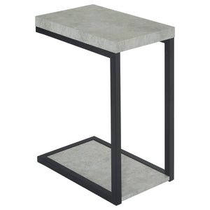 Beck Engineered Wood C-Shape Sofa Side Table Antique Nutmeg