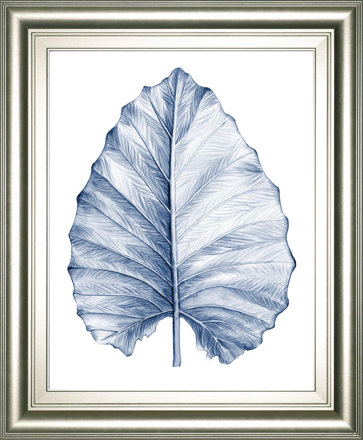 Indigo Tropical Leaves Iii By Megan Meagher 22X26 Framed Print