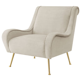 Ricci Upholstered Saddle Arm Accent Chair Stone