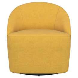 Leon Upholstered Barrel Accent Swivel Chair Hunter Green