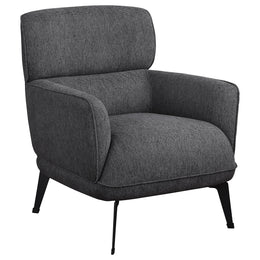 Andrea Upholstered Crecent Arm Accent Chair Orange