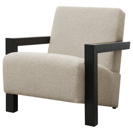 Fitzroy Boucle Upholstered Accent Arm Chair Ivory