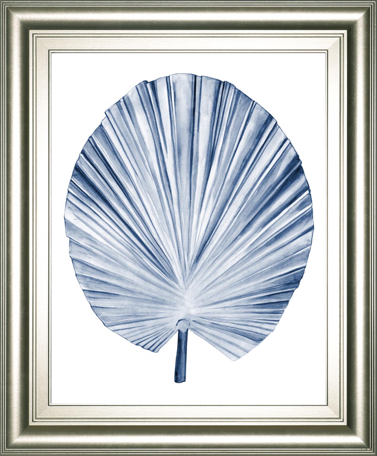 Indigo Tropical Leaves Iv By Megan Meagher 22X26 Framed Print