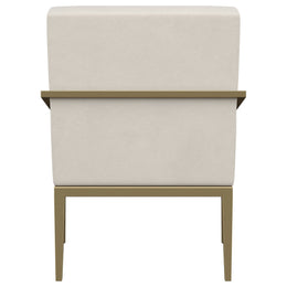 Kirra Upholstered Metal Arm Accent Chair Cream
