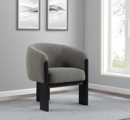 Valdez Boucle Upholstered Barrel Back Accent Chair Beige