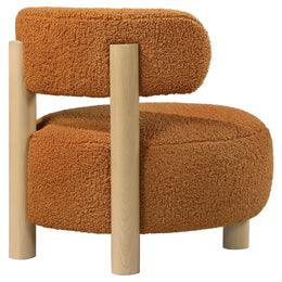 Zonie Boucle Upholstered Barrel Back Accent Chair Orange