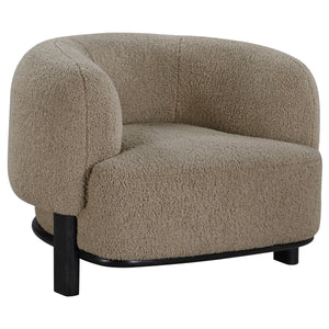 Lawler Upholstered Barrel Back Accent Chair Ivory