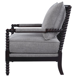 Blanchett Upholstered Bobbin Accent Chair White and Navy