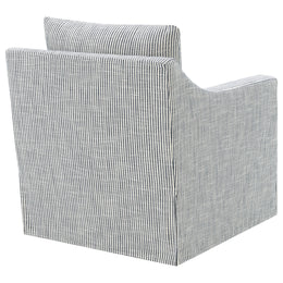 Winter Upholstered Sloped Arm Accent Swivel Chair Beige