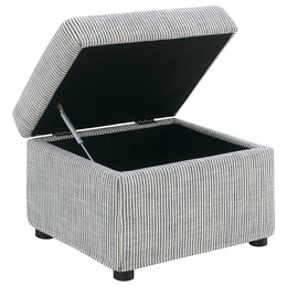 Winter Upholstered Hydraulic Lift Top Storage Ottoman Beige