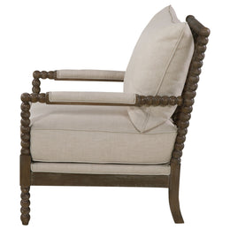 Blanchett Upholstered Bobbin Accent Chair White and Navy
